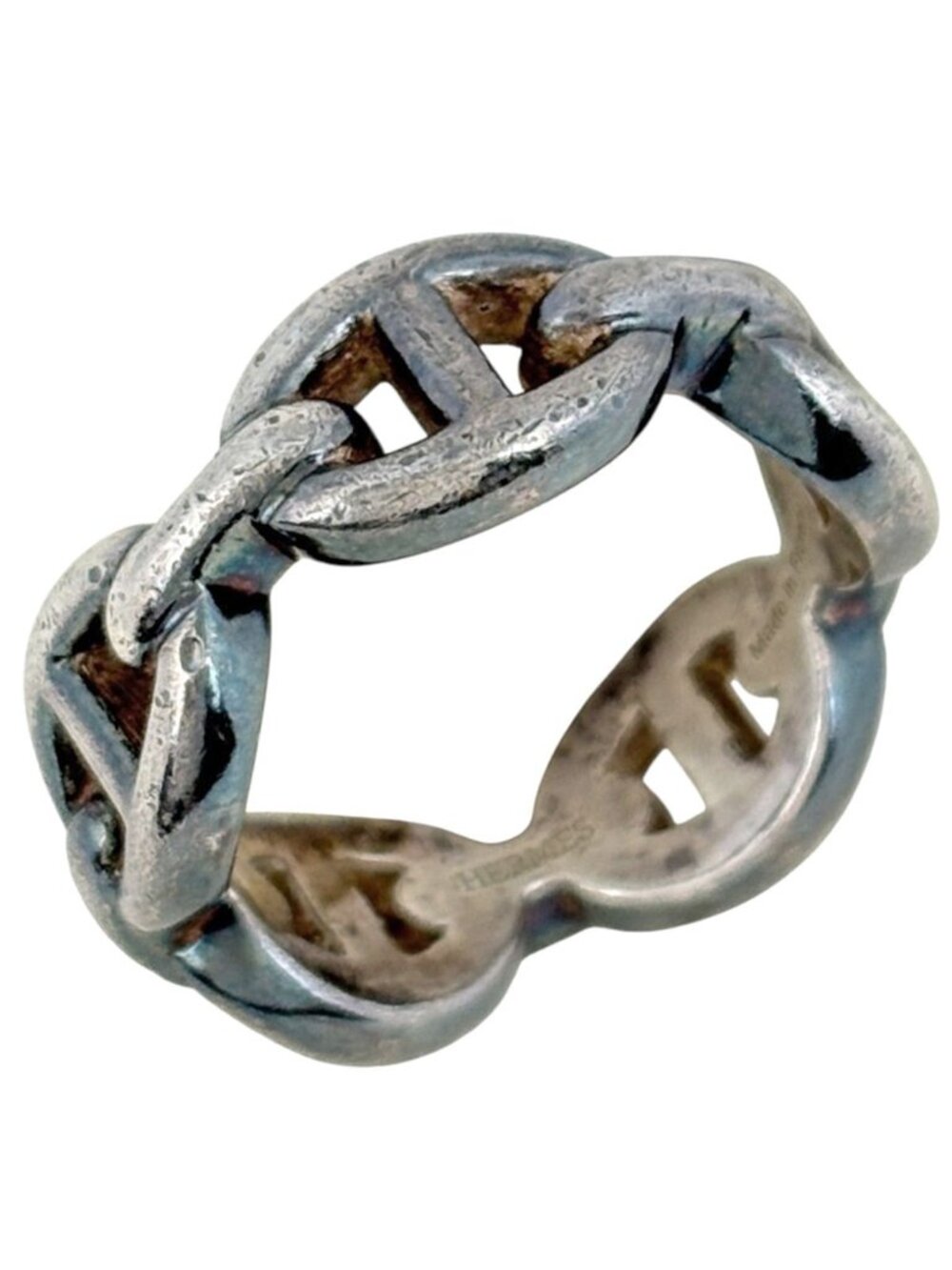 Hermes Chaine D'ancre Enchainee PM Ring 925 Sterling Silver